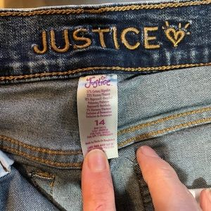Justice, girls size 14. Dark blue denim
